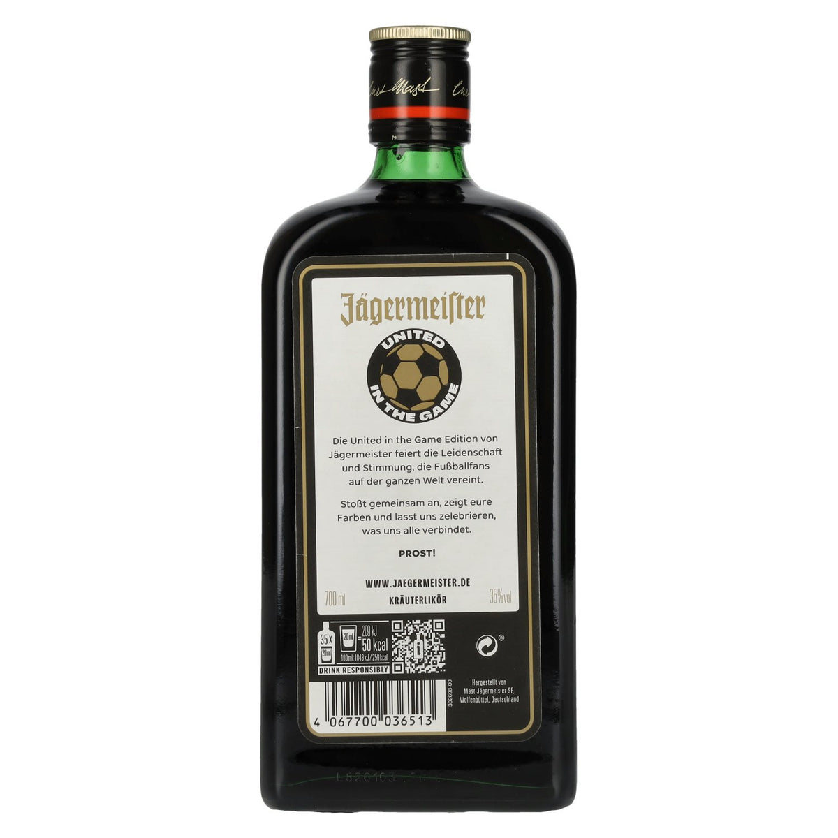 Jägermeister United in the Game 35% vol. 0,7 l