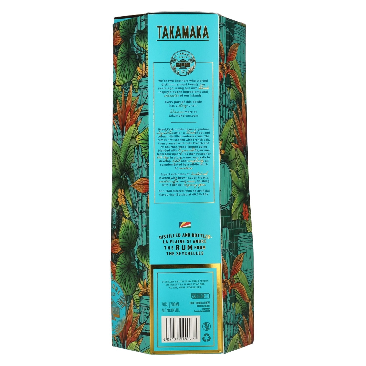 Takamaka KREOL CASK Reserve Dark Rum 40,3% Vol. 0,7l in gift box