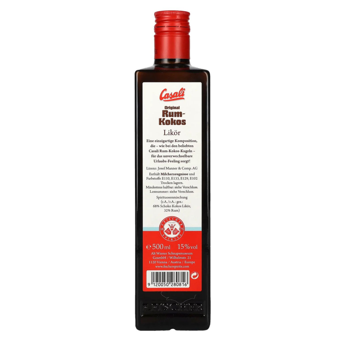 Liqueur crémeuse Casali Original RUM-KOKOS, 15 % vol., 0,5 l