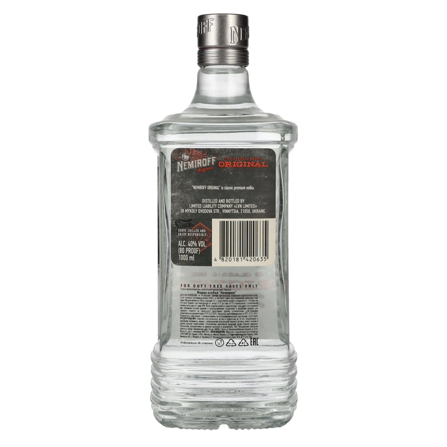 Nemiroff ORIGINAL Vodka 40% Vol. 1l