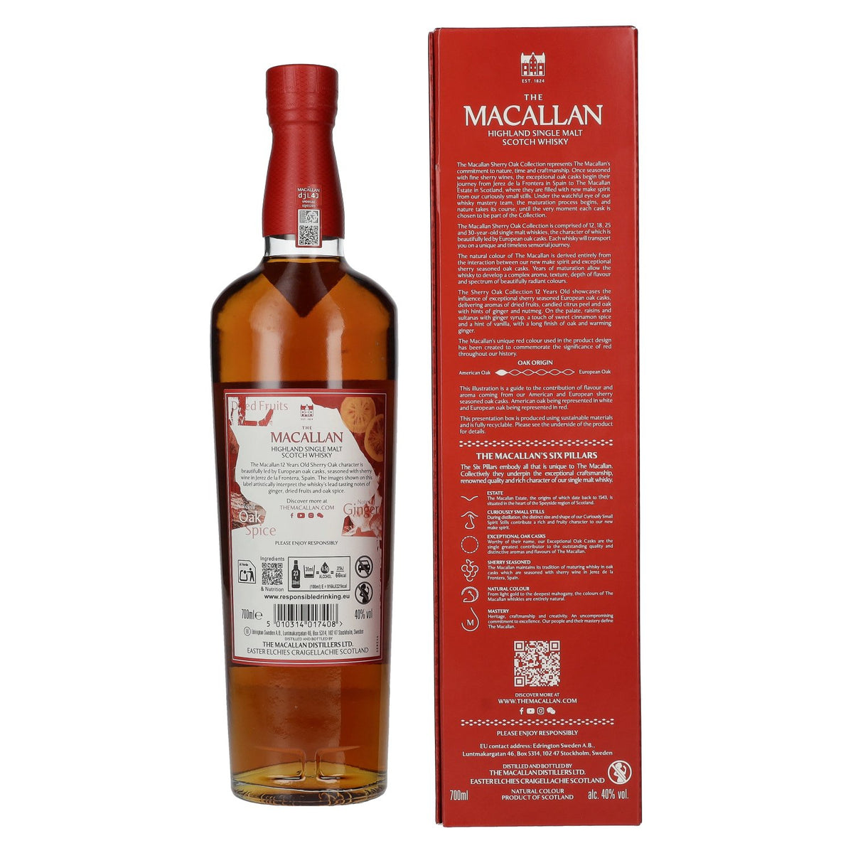 The Macallan 12 Years Old SHERRY OAK CASK 40% vol. 0.7 l in a gift box