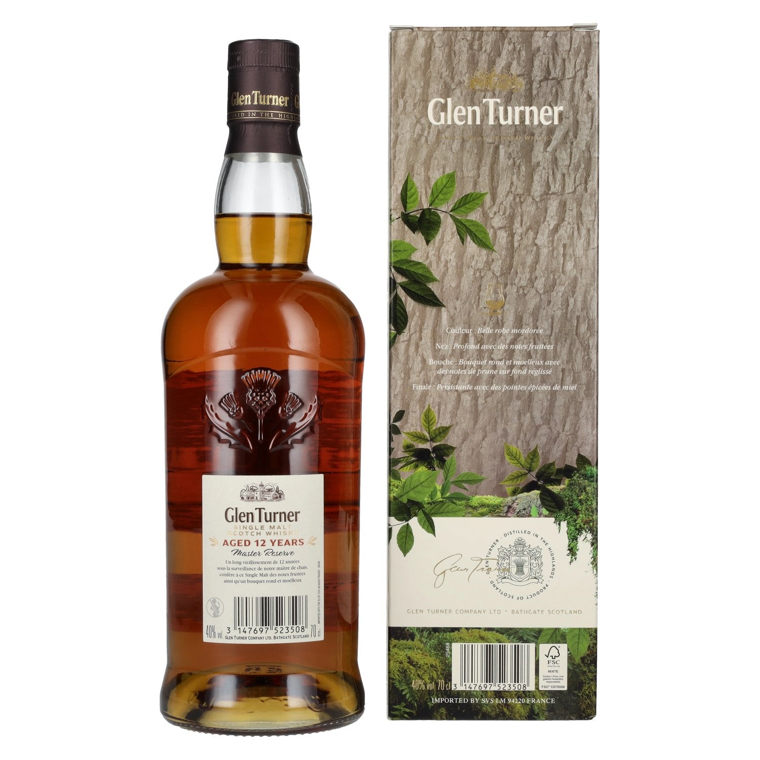 Glen Turner 12 Years Old Master Reserve Single Malt Scotch Whisky 40% Vol. 0,7l in geschenkverpakking