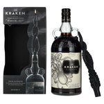 The Kraken Black Spiced 40% ABV 1l in a gift box with a candle