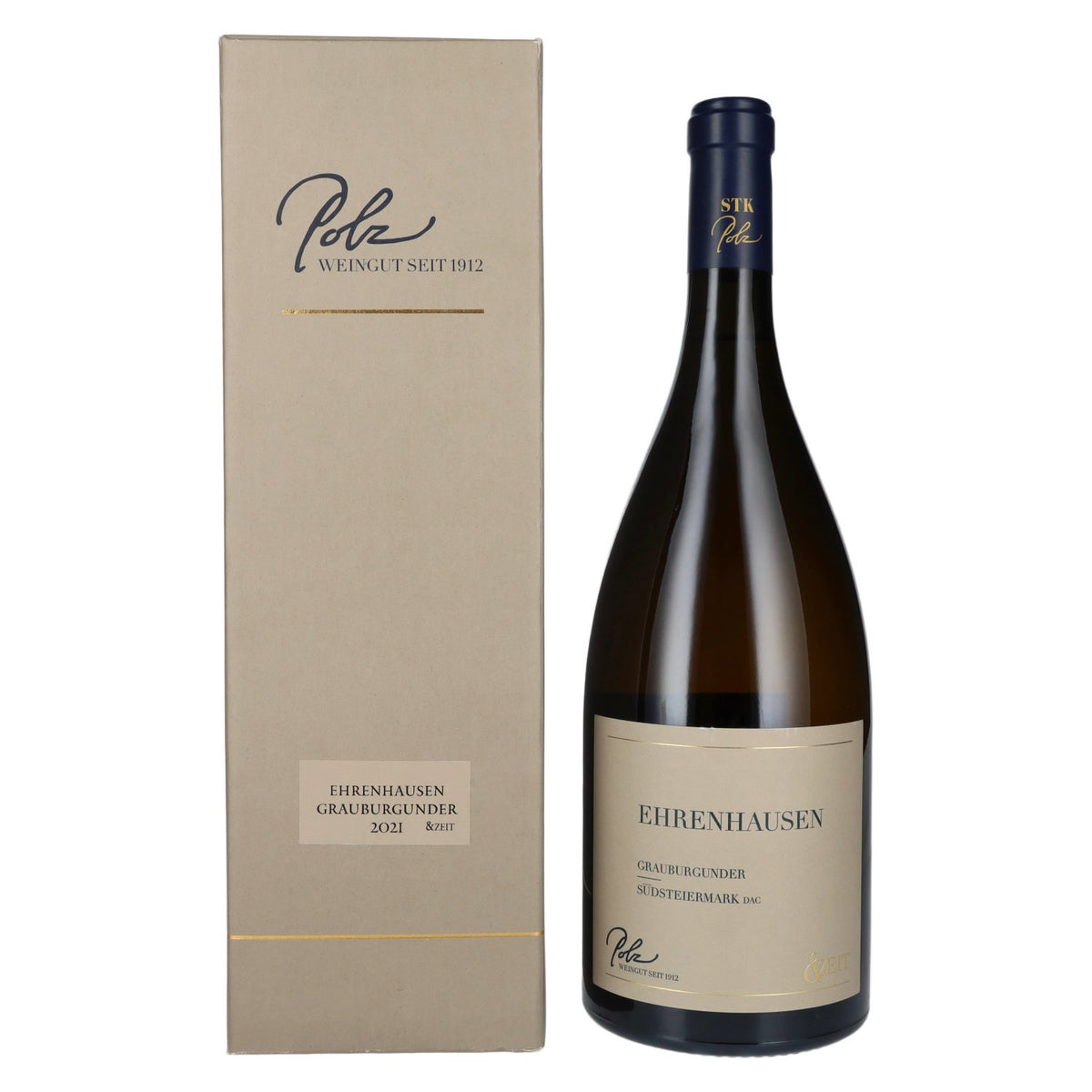 Polz Grauburgunder Ehrenhausen &amp; Zeit Zuid-Stiermarken DAC 2021 13% vol. 1,5 l in geschenkverpakking