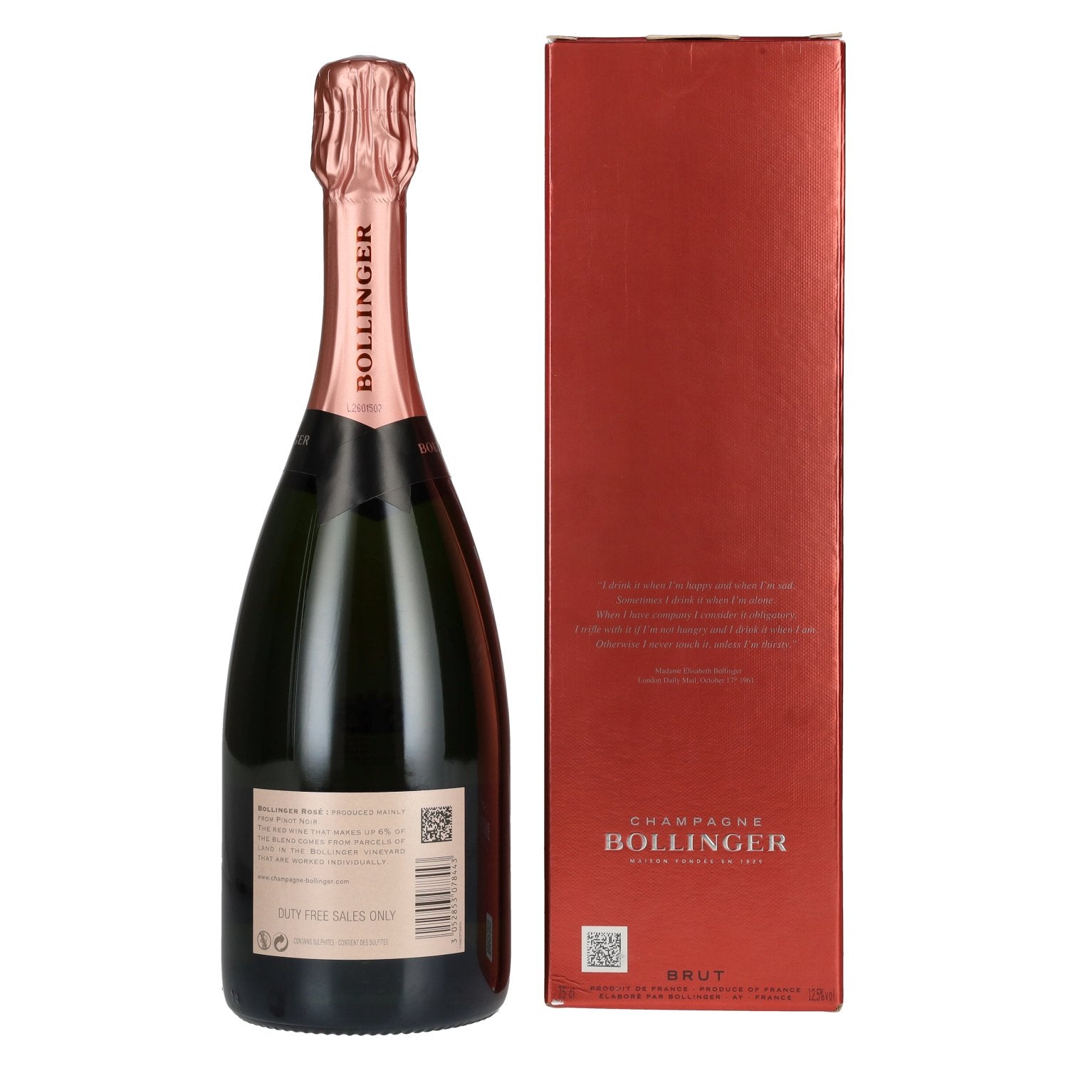 Bollinger Champagne ROSÉ Brut 12,5% Vol. 0,75l in Geschenkbox