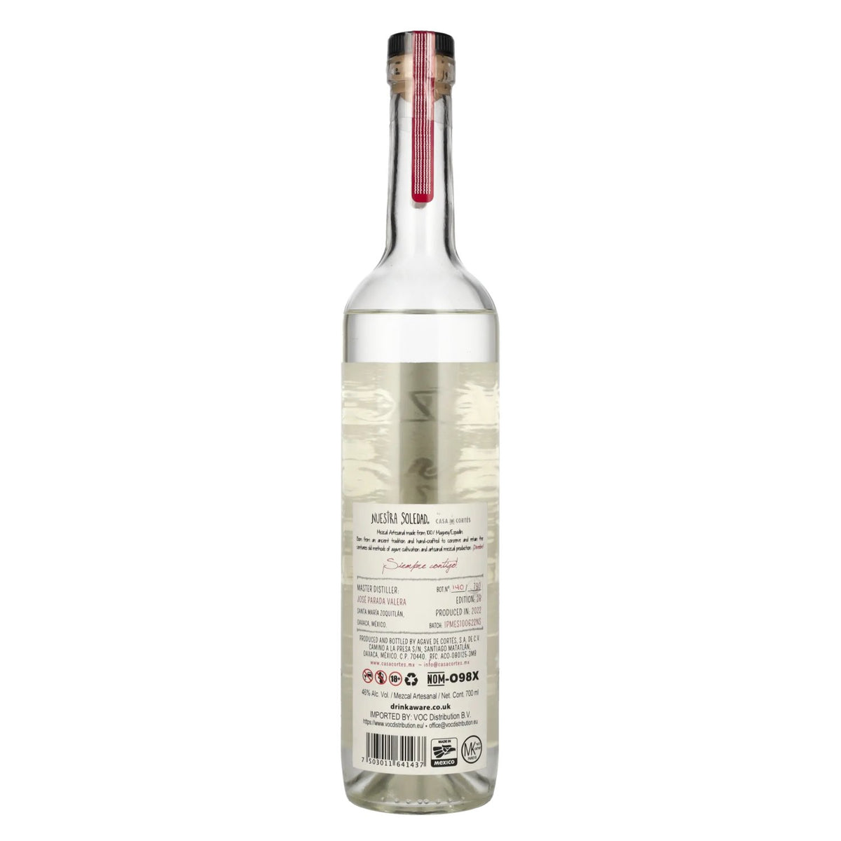 Nuestra Soledad Mezcal Joven STA. MA. ZOQUITLÁN 46% ABV 0.7l