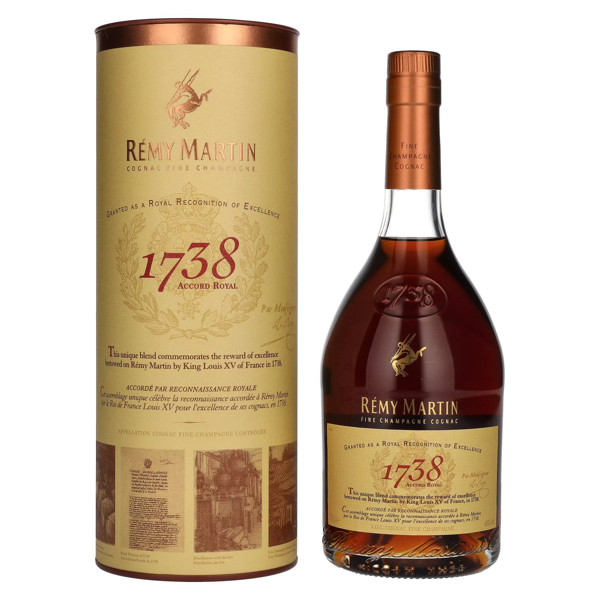 Cognac Rémy Martin 1738 ACCORD ROYAL Fine Champagne 40 % vol., 0,7 l, dans un coffret cadeau