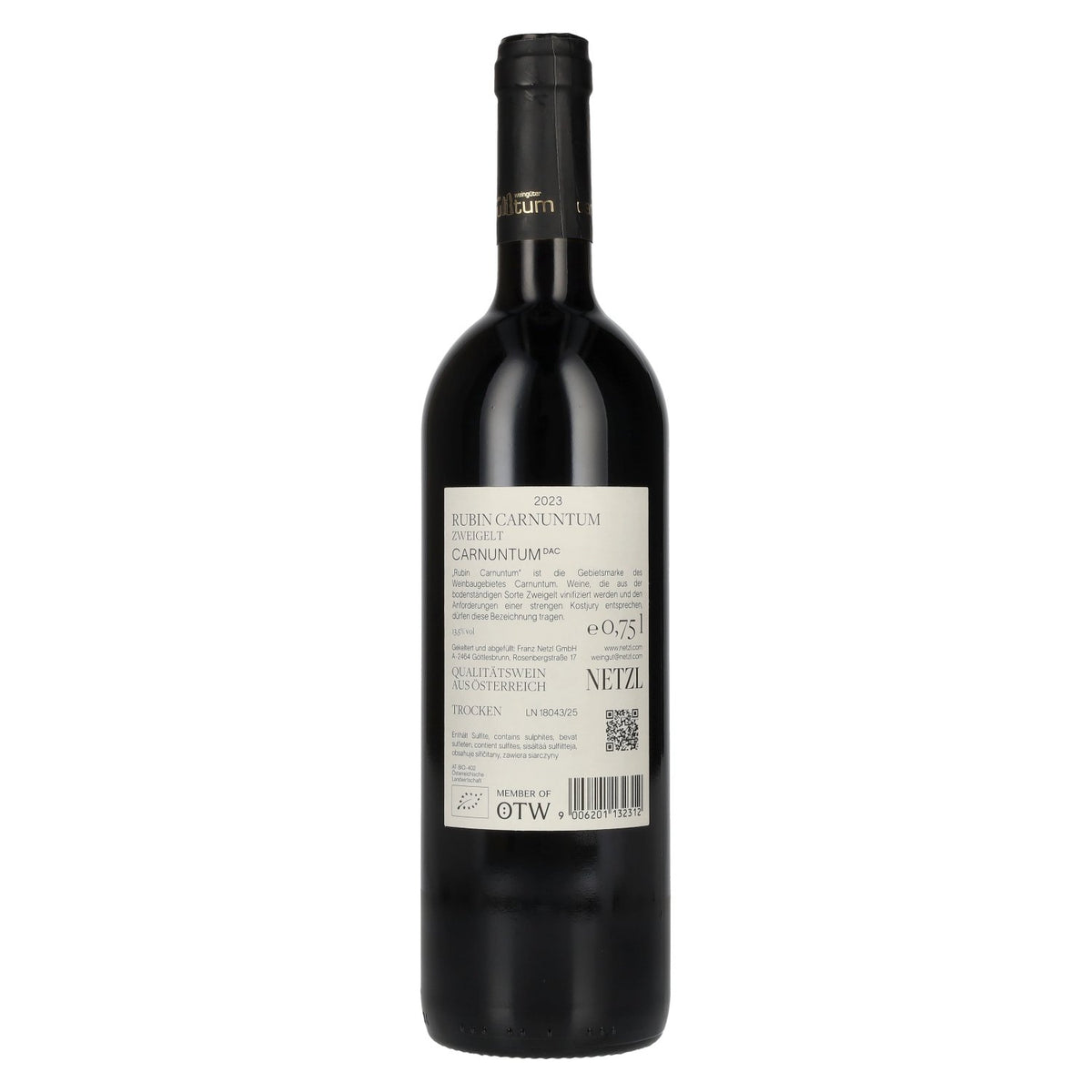 Netzl Zweigelt Rubin Carnuntum DAC 2023 13,5 % vol. 0,75 l