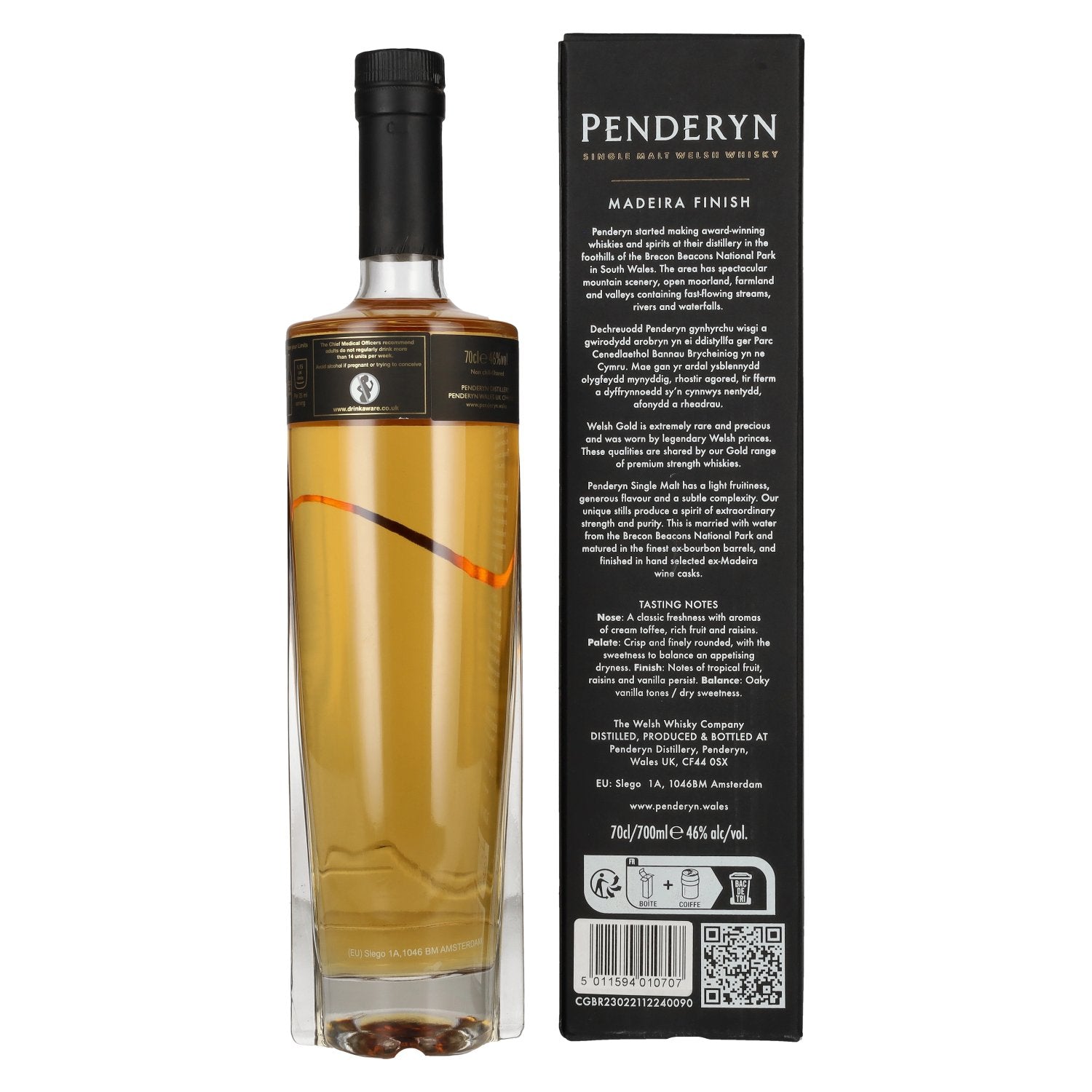 Penderyn Single Malt Welsh Whiskey Madeira Finish 46% Vol. 0,7l in geschenkverpakking
