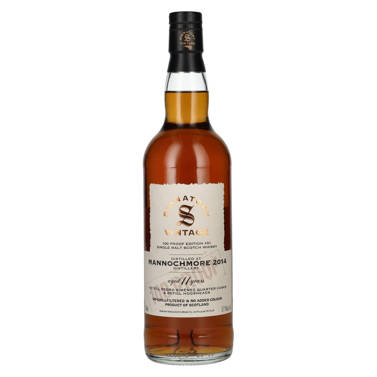 Signatory Vintage 100 Proof Edition MANNOCHMORE 11 Years Old Single Malt #51 2014 57,1% Vol. 0,7l
