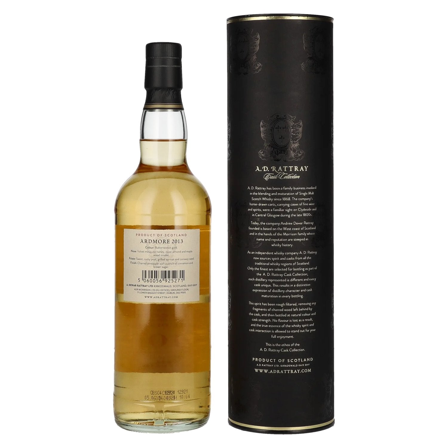 A.D. Rattray 10 Years Old ARDMORE Bourbon Barrel Whisky 2013 58,8% Vol. 0,7l en boîte cadeau