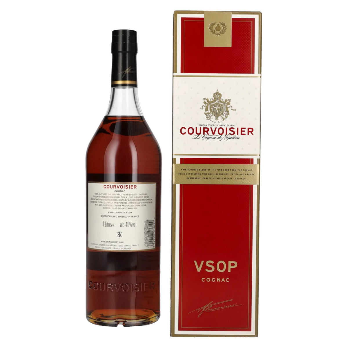 Courvoisier VSOP 40% vol. 1 litre in a gift box