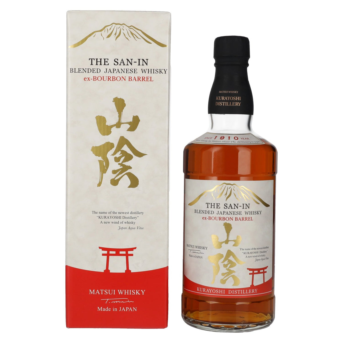 Matsui Whisky THE SAN-IN Blended Japanese Whisky, aged in ex-bourbon casks, 43% ABV, 0.7 litres, in a gift box