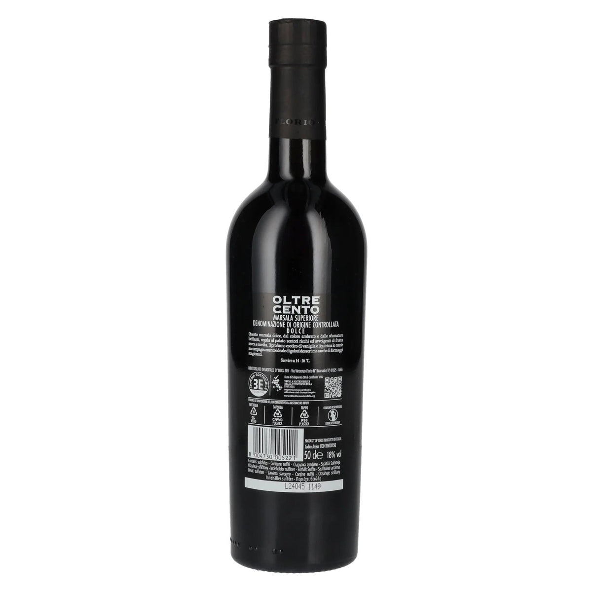Cantine Florio OLTRE CENTO Marsala Superiore Dulce 2020 18% vol. 0,5 l