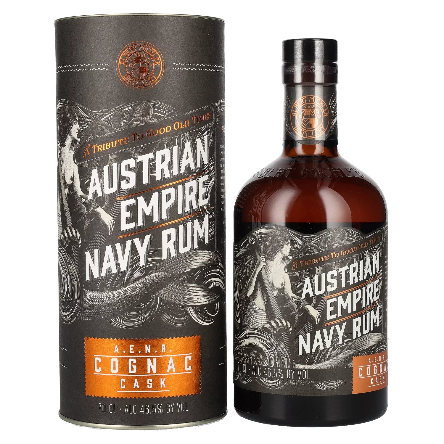 Austrian Empire Navy Rum COGNAC CASK 46,5% Vol. 0,7l in geschenkverpakking