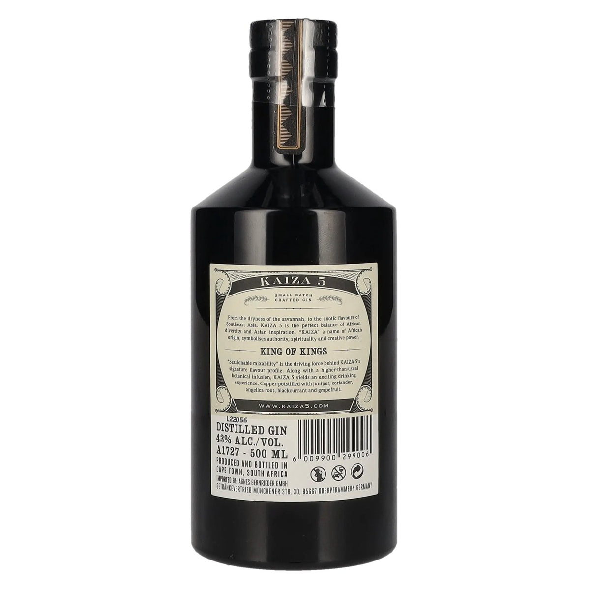 Kaiza 5 King of Kings Gin 43% ABV 0.5l