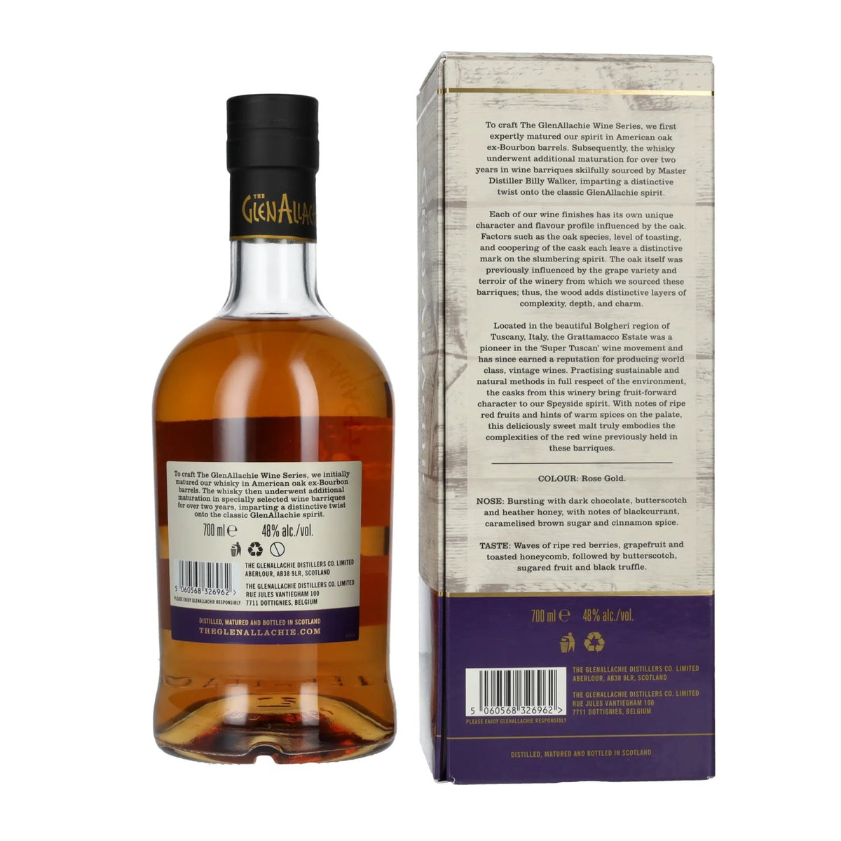 The GlenAllachie 10 ans d'âge GRATTAMACCO WINE CASK FINISH Édition limitée 48 % vol. 0,7 l dans un coffret cadeau
