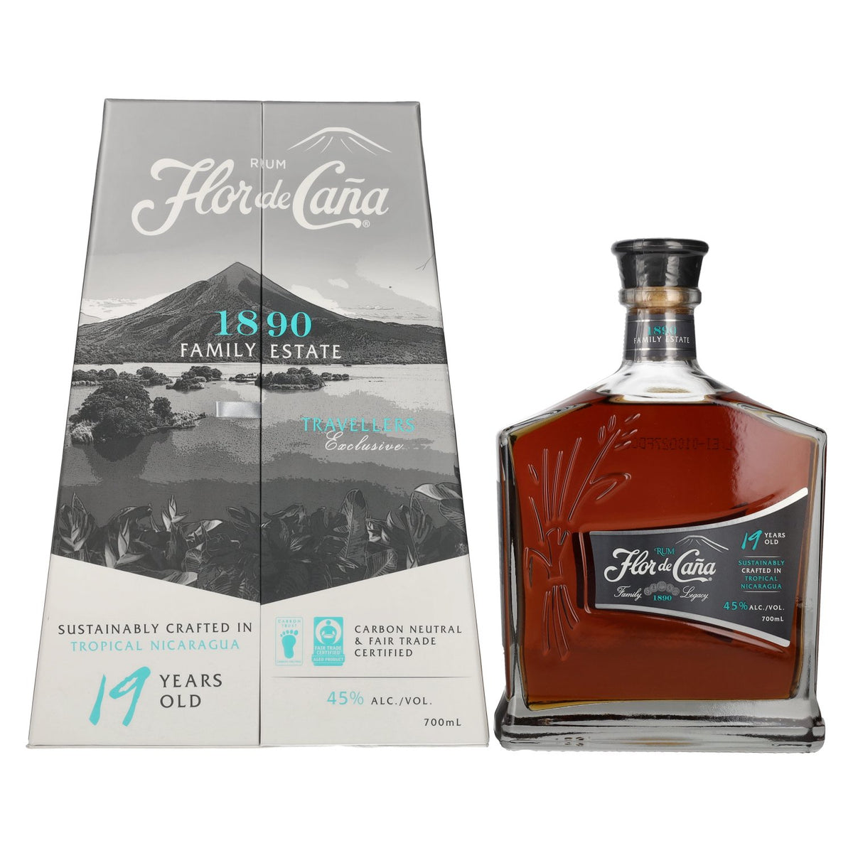Flor de Caña Centenario 19 Years Old Rum 45% vol. 0,7 l in geschenkverpakking