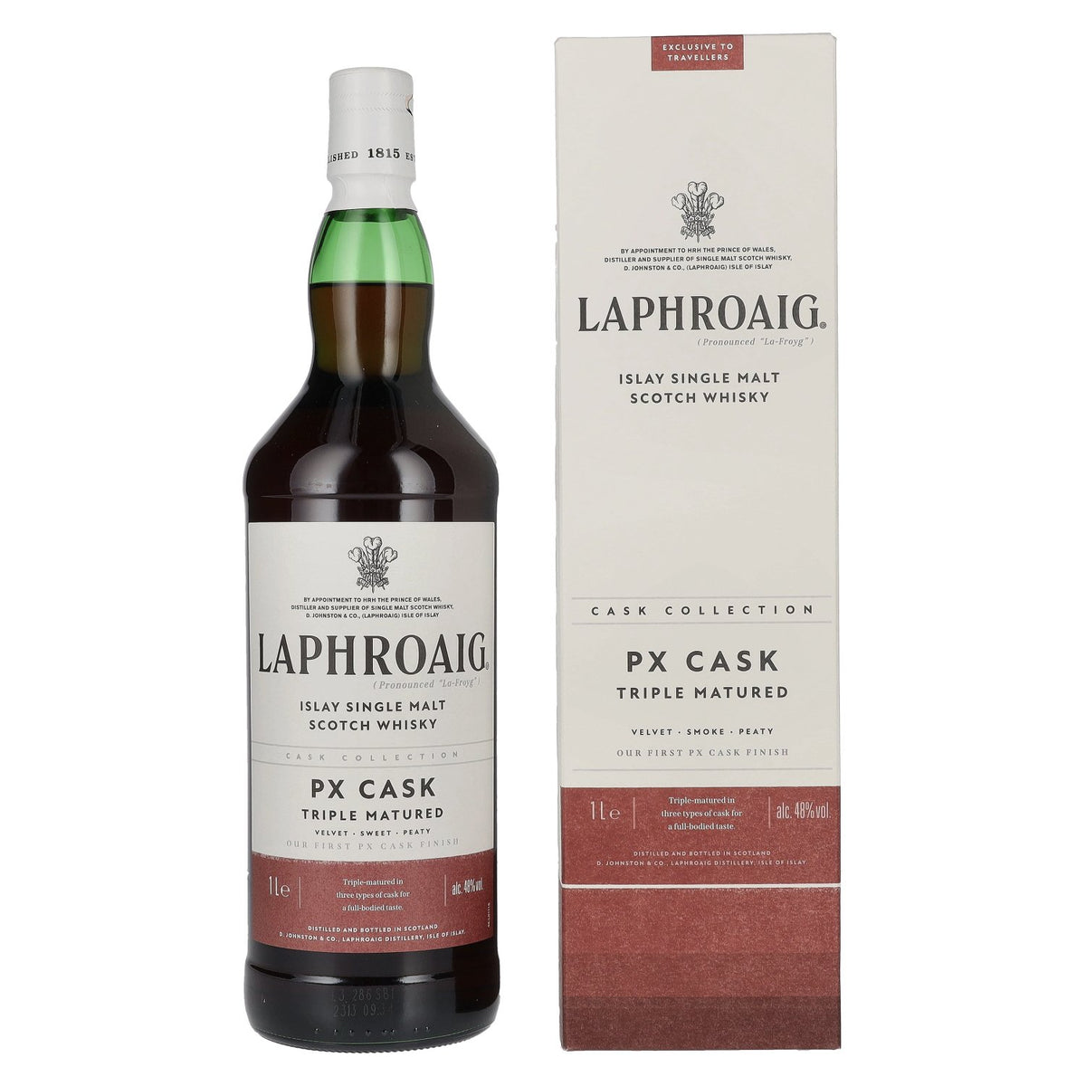 Laphroaig PX Cask Triple Matured, whisky single malt d'Islay, 48 % vol., 1 l, dans un coffret cadeau