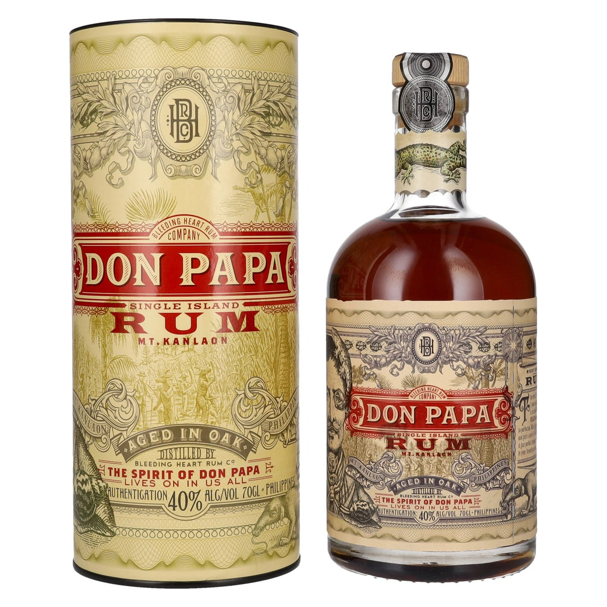 Don Papa 7-Year-Old Single Island Rum 40% vol. 0.7 l in a gift box