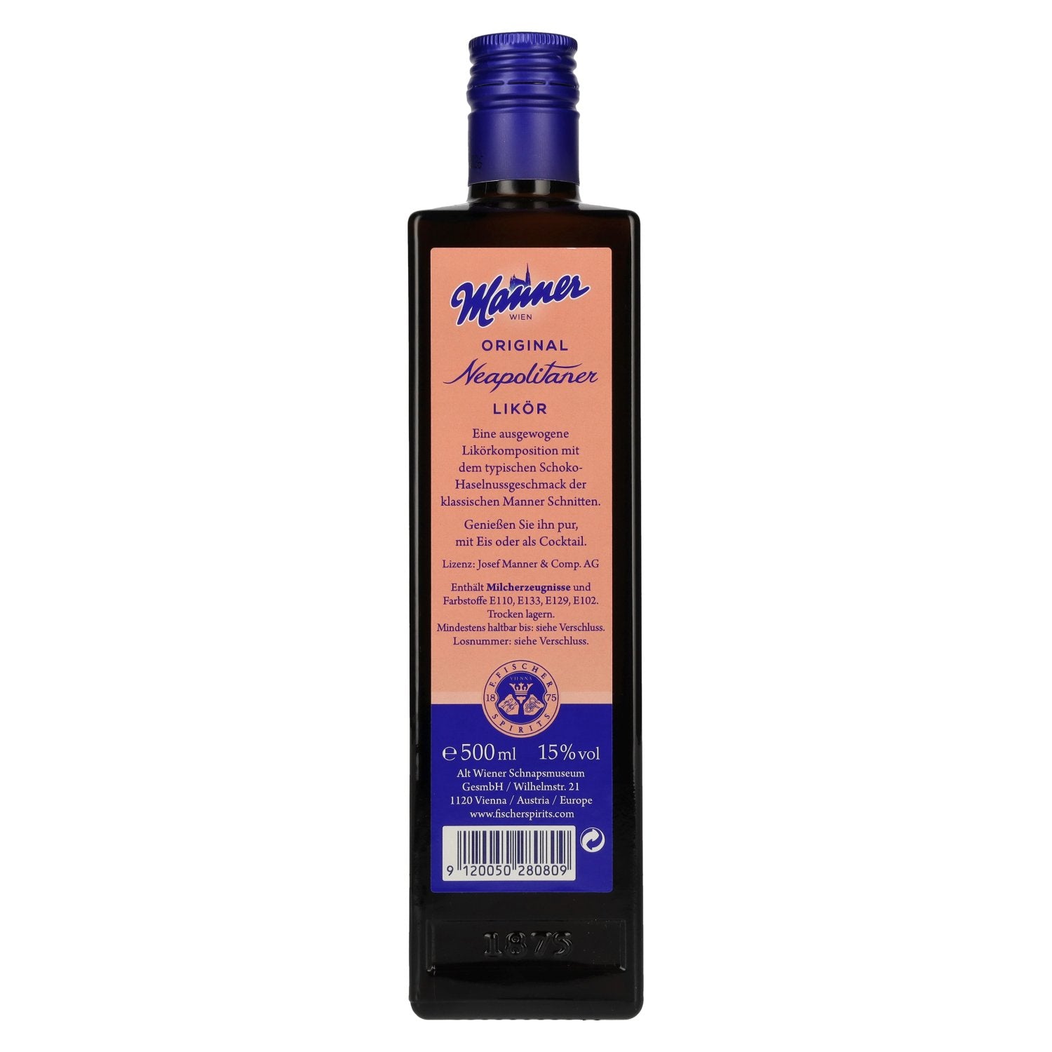 Manner Originele Napolitaanse Roomlikeur 15% Vol. 0.5l