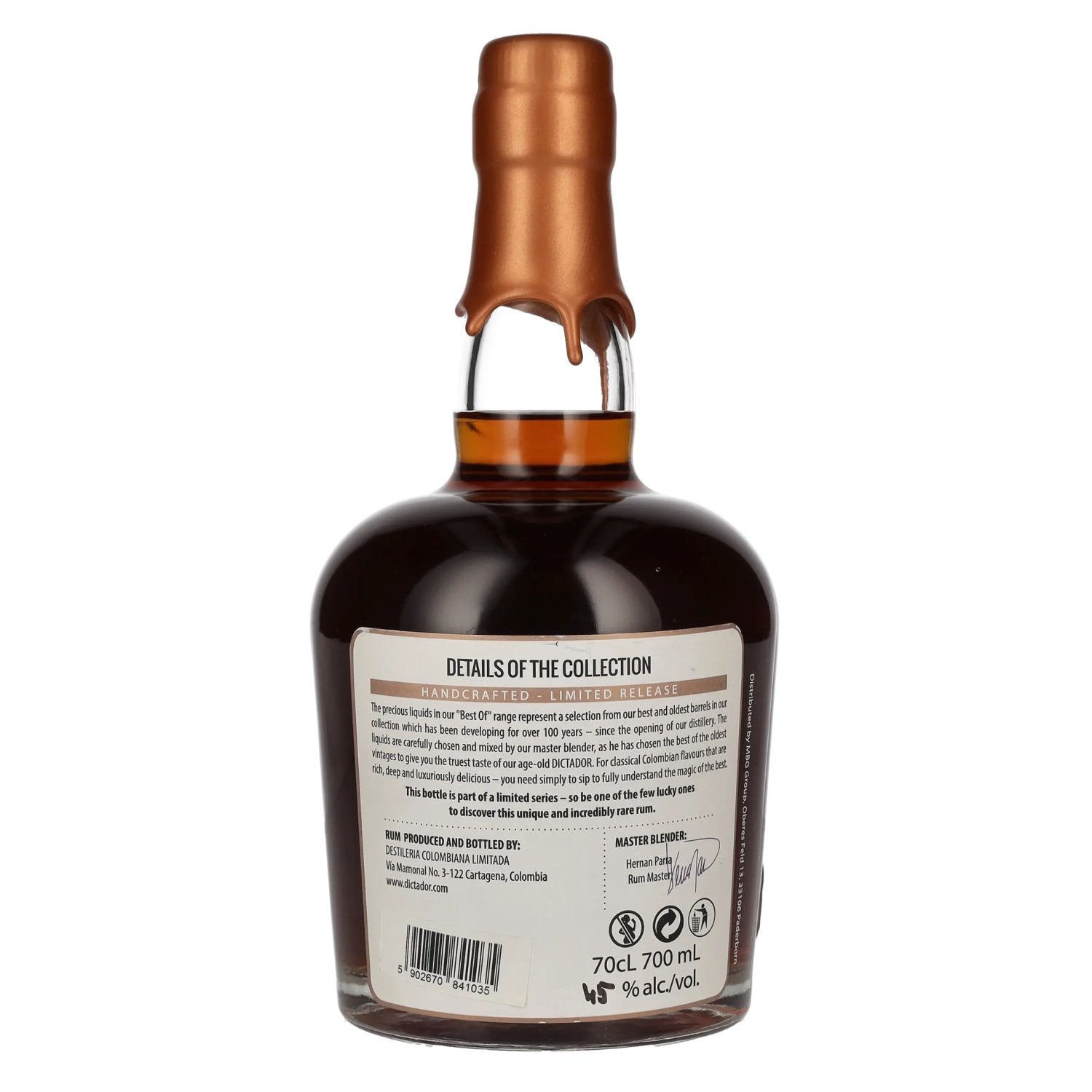 Dictador BEST OF 1987 ALTISIMO Colombian Rum 30YO/050317/EX-W348 45% Vol. 0,7l