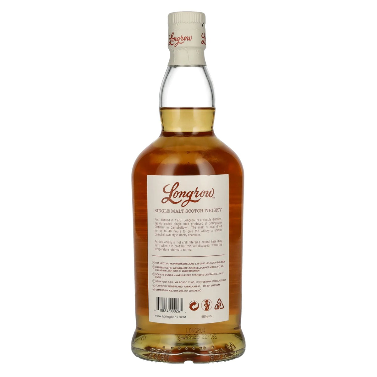 Springbank Longrow Peated Campbeltown Single Malt Scotch Whisky 46% ABV 0.7l