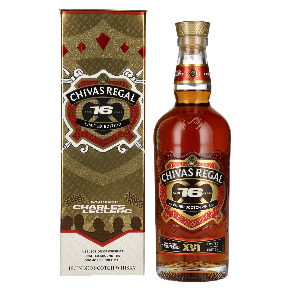 Chivas Regal 16 Years Old CHARLES LECLERC Blended Scotch Whisky Limited Edition 40% vol. 0,7 l in geschenkverpakking