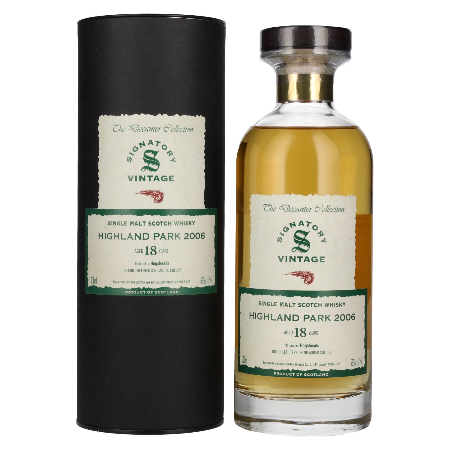 Signatory Vintage 18 Years Old HIGHLAND PARK The Decanter Collection 2006 52% Vol. 0,7l in geschenkverpakking