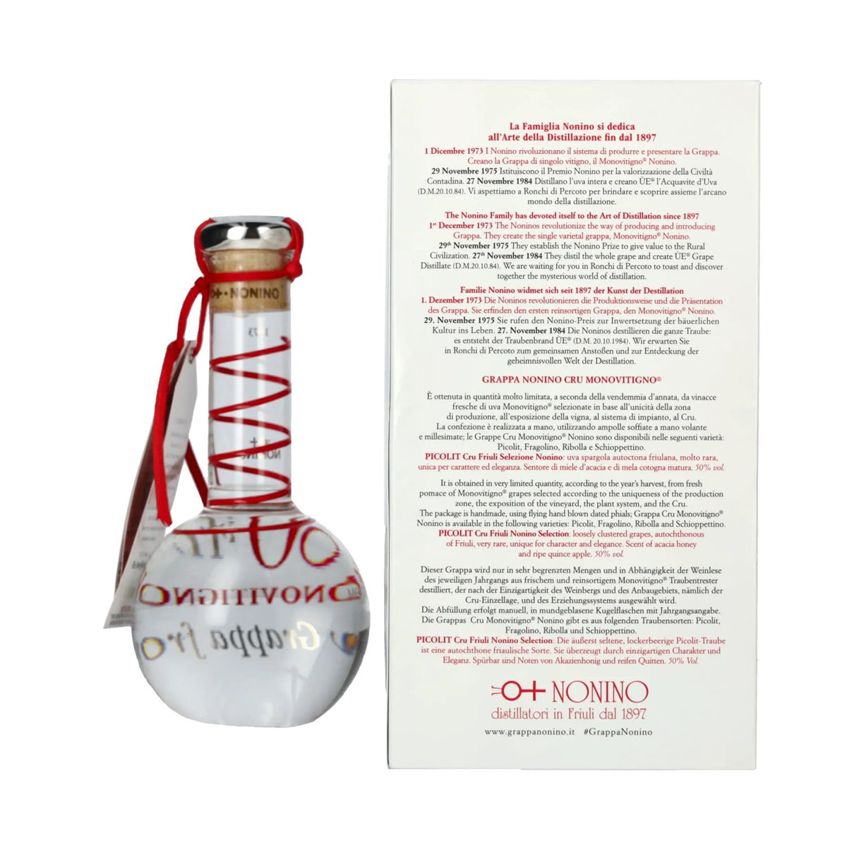 Nonino Grappa The Legendary Cru Monovitigno Picolit 50% vol. 0.5 l in a gift box