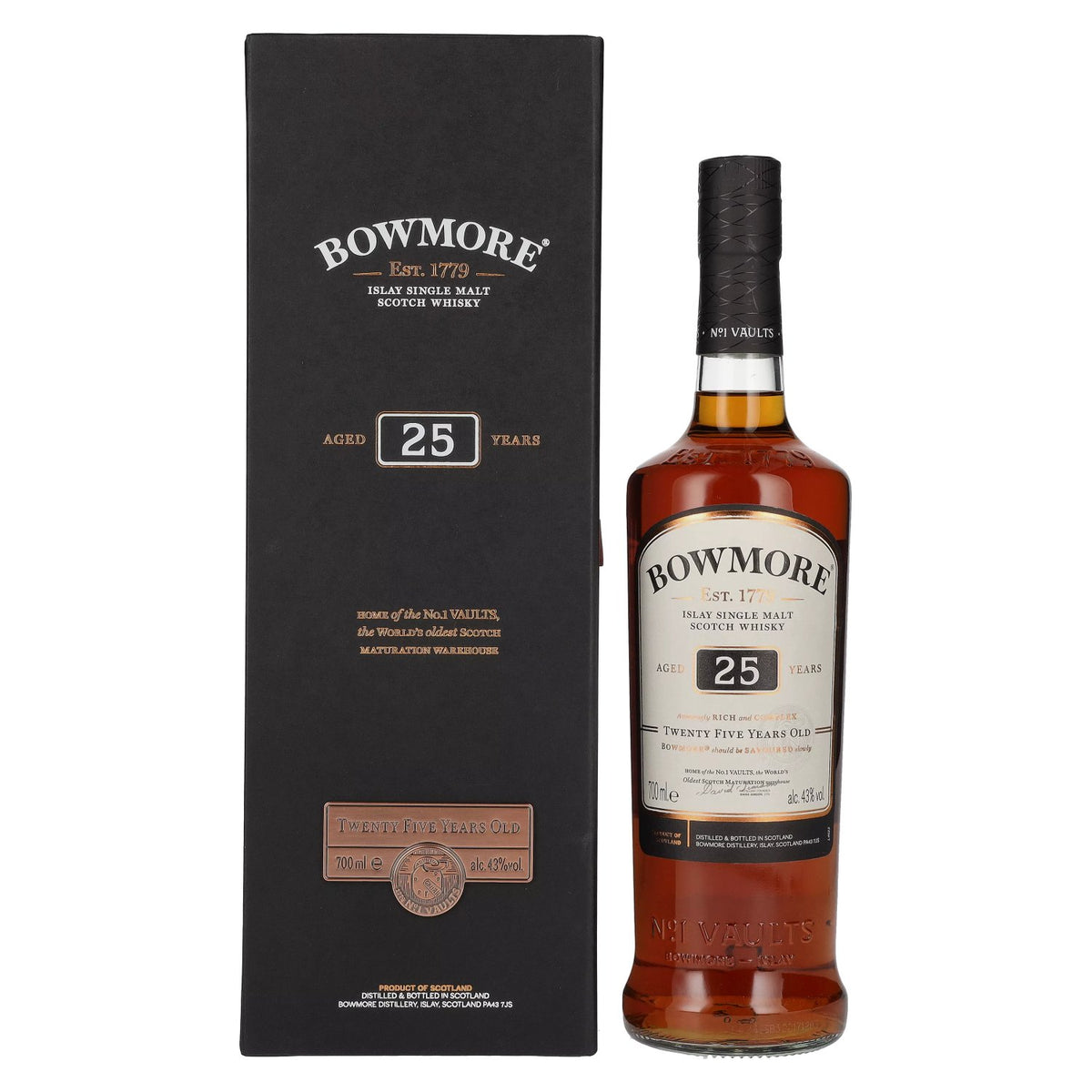 Bowmore 25 Years Old Islay Single Malt 43% Vol. 0,7l in Geschenkbox