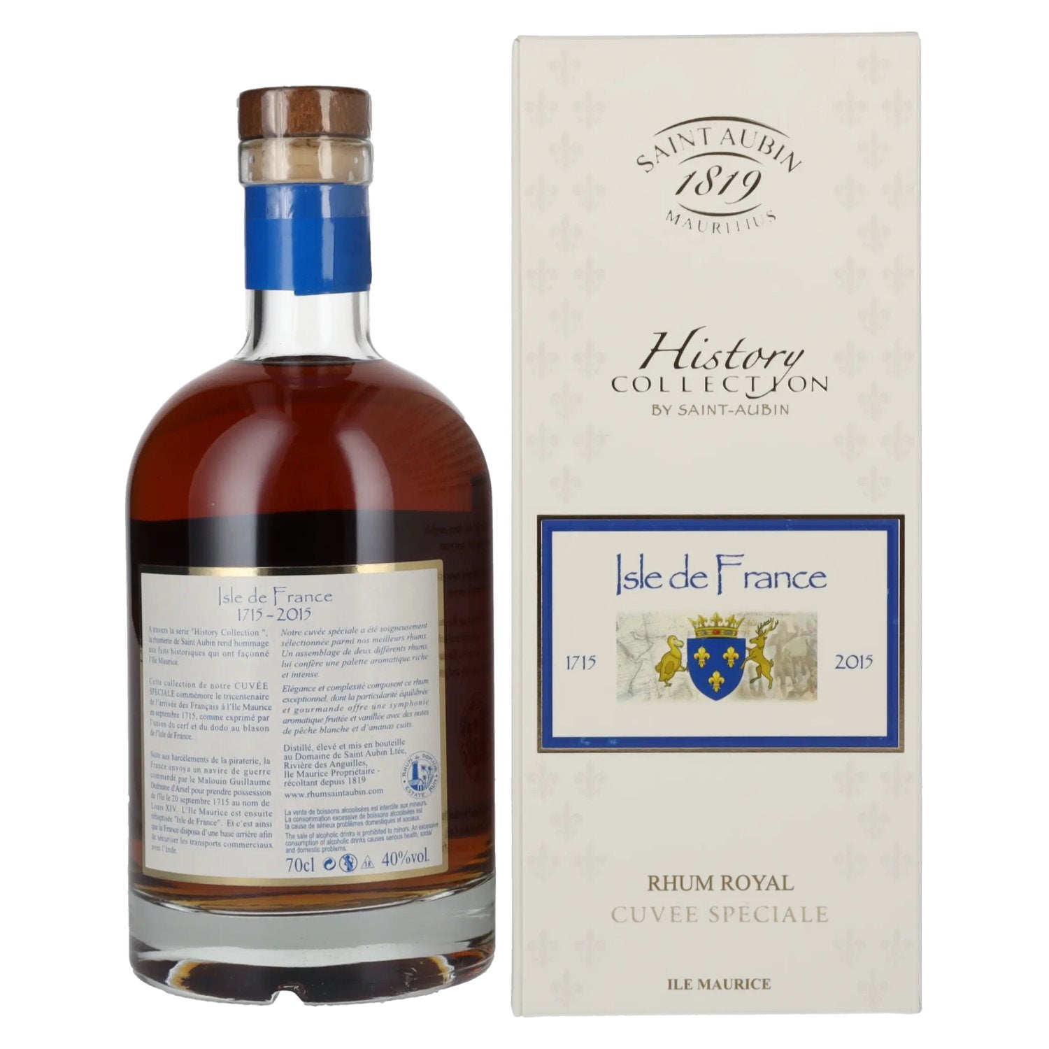 Saint Aubin Isle de France Cuvée Spéciale History Collection Rhum Royal 40% Vol. 0,7l in geschenkverpakking