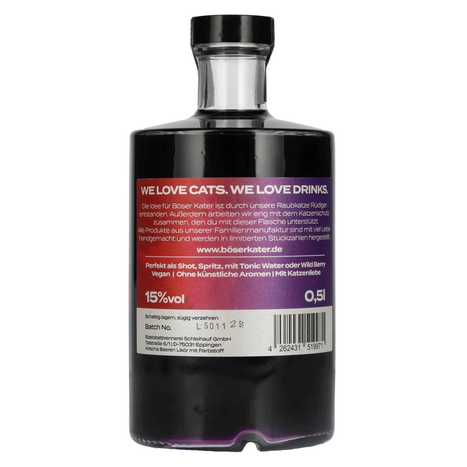 Böser KATER Aperitivo Kersen Bessen kleurverandering 15% Vol. 0,5l