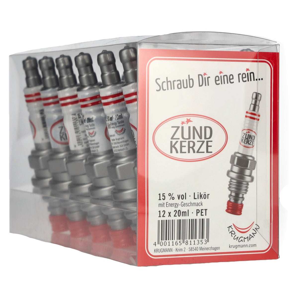 Krugmann ZÜNDKERZE Energy-Taste-Likör 15% Vol. 12x0,02l PET