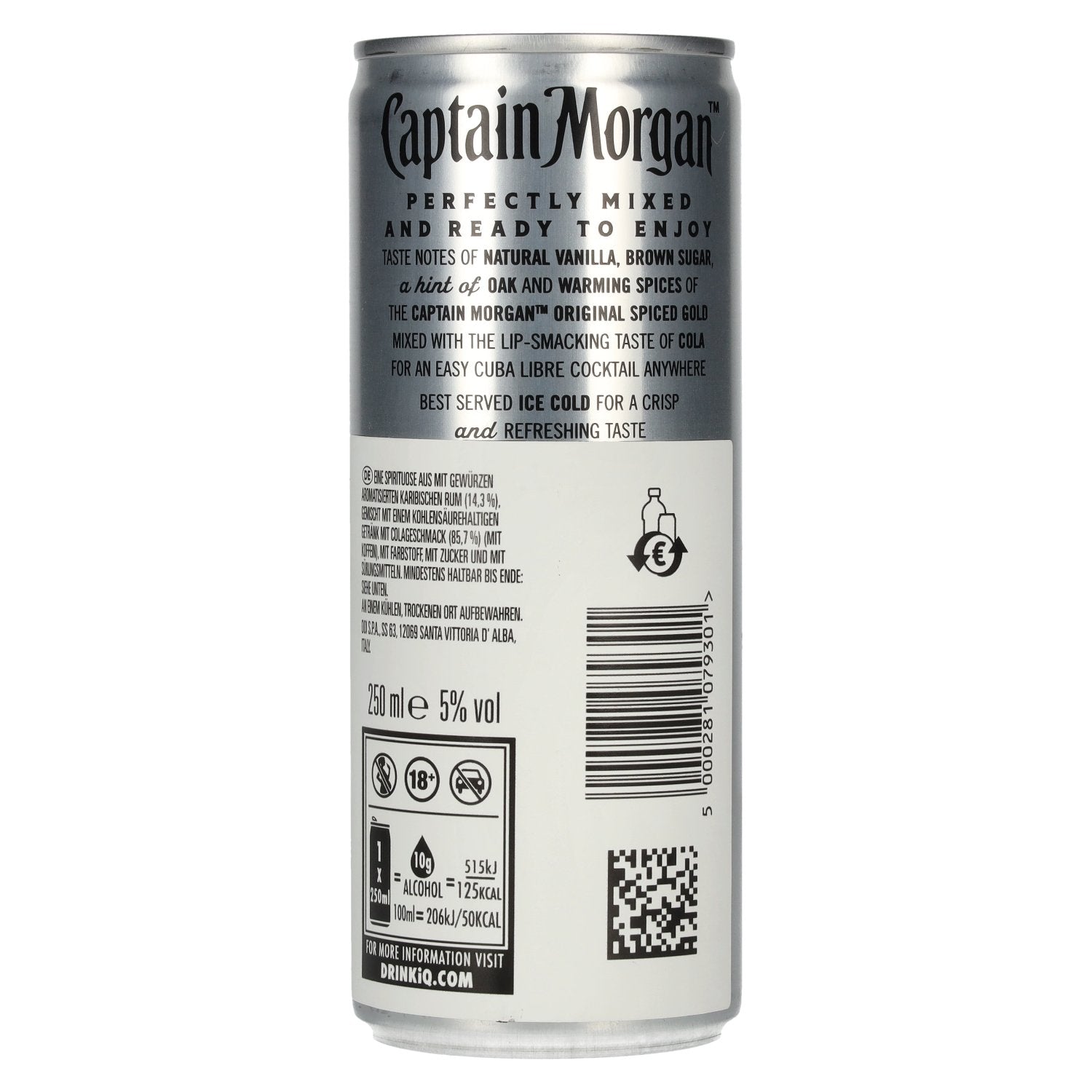 Captain Morgan Original Spiced Gold & Cola 5% Vol. 12x0,25l Dosen Pfand