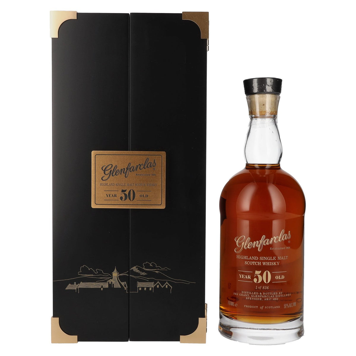 Glenfarclas 50 Years Old Highland Single Malt Scotch Whisky 50 % vol., 0,7 l, dans un coffret cadeau