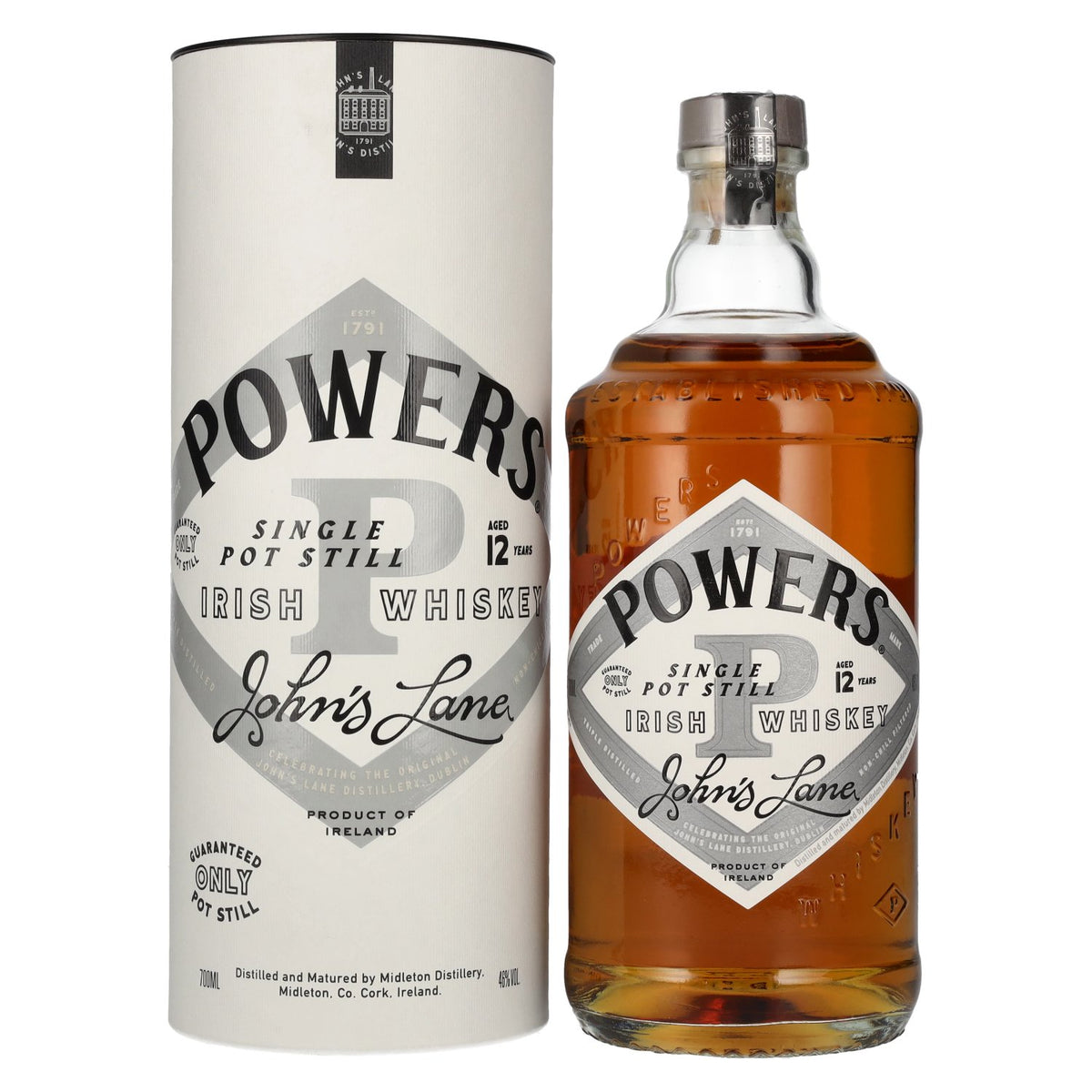 Powers 12 Years Old JOHN'S LANE Single Pot Still Ierse whisky 46% vol. 0,7 l in geschenkverpakking