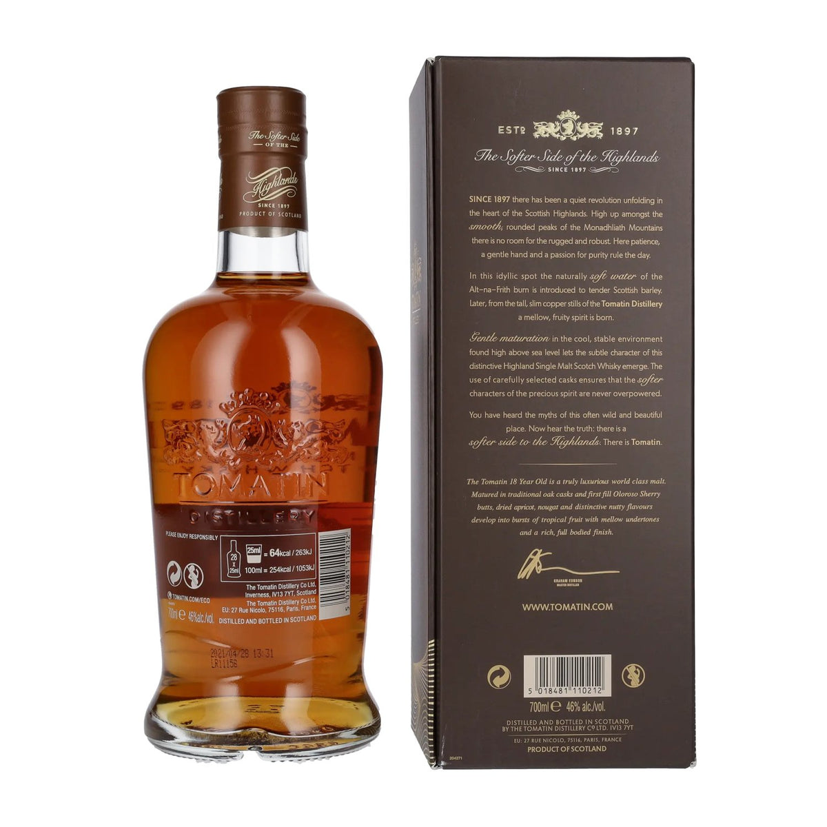 Tomatin 18 Years Old OLOROSO SHERRY CASKS 46% ABV 0.7l in a gift box
