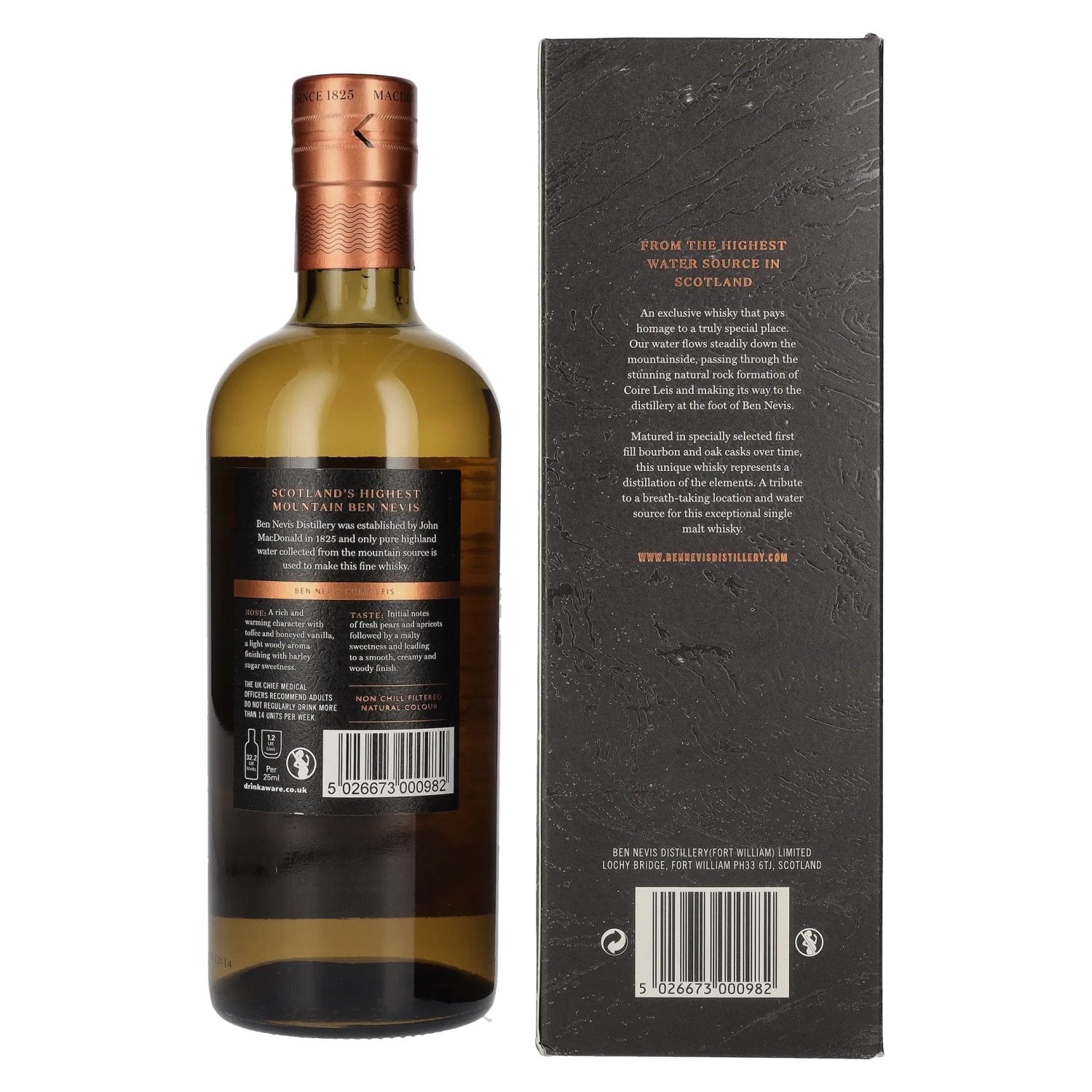 MacDonald's Ben Nevis COIRE LEIS Highland Single Malt 46% Vol. 0,7l in geschenkverpakking