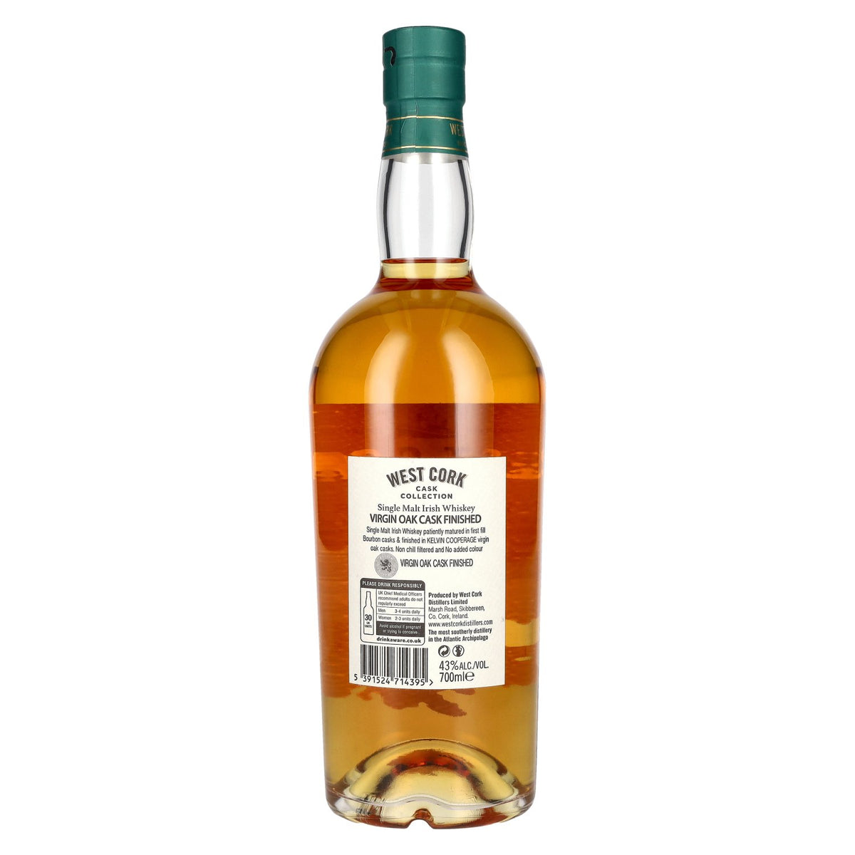 West Cork Single Malt Irish Whiskey VIRGIN OAK CASK FINISHED 43% Vol. 0,7l