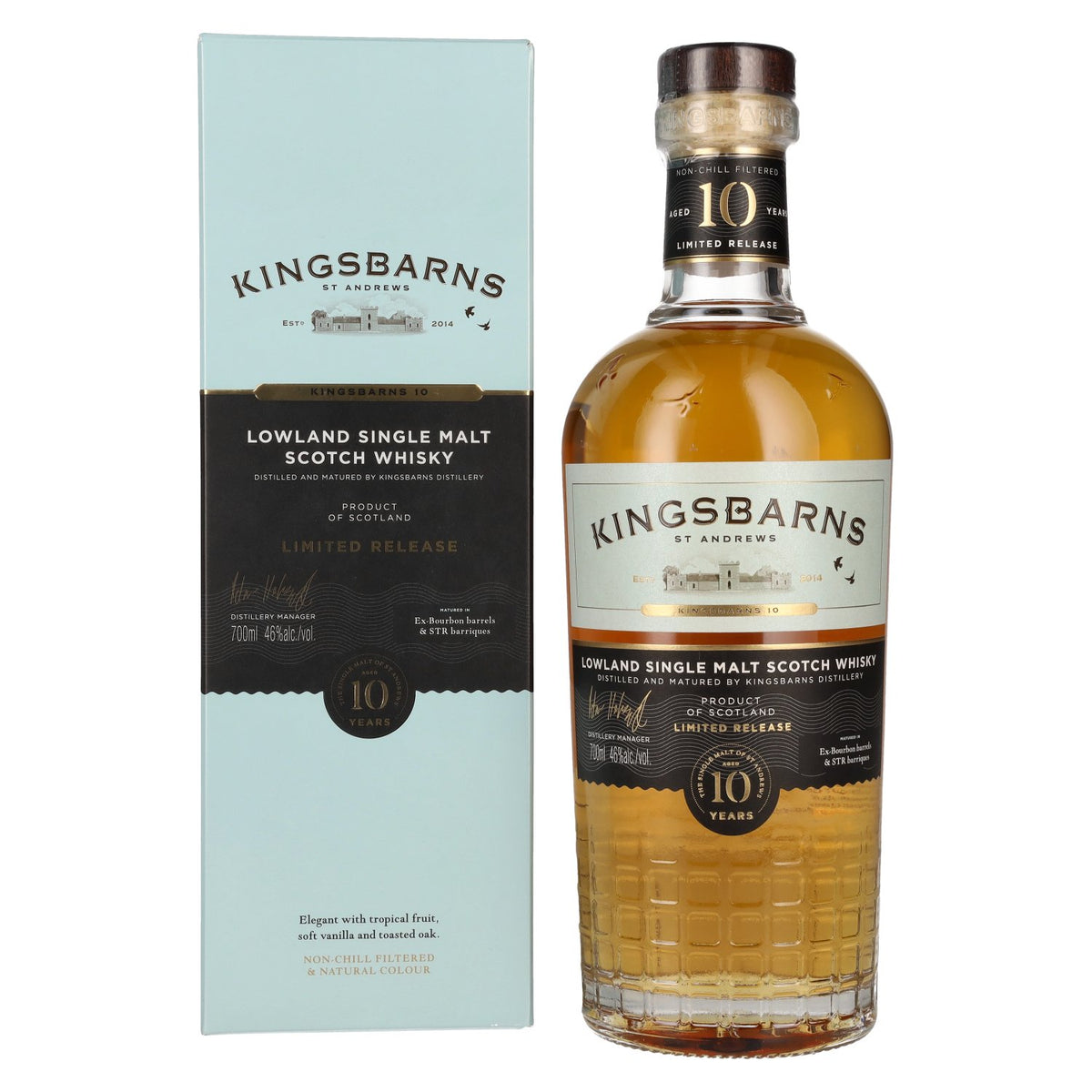 Kingsbarns 10 Years Old Lowland Single Malt Scotch Whisky Limited Release 46% Vol. 0,7l in Geschenkbox
