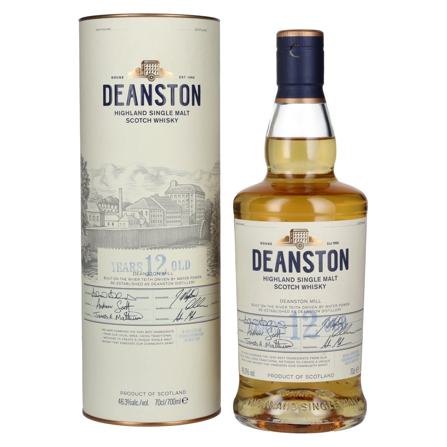 Deanston 12 Years Old Highland Single Malt 46,3% Vol. 0,7l in geschenkverpakking