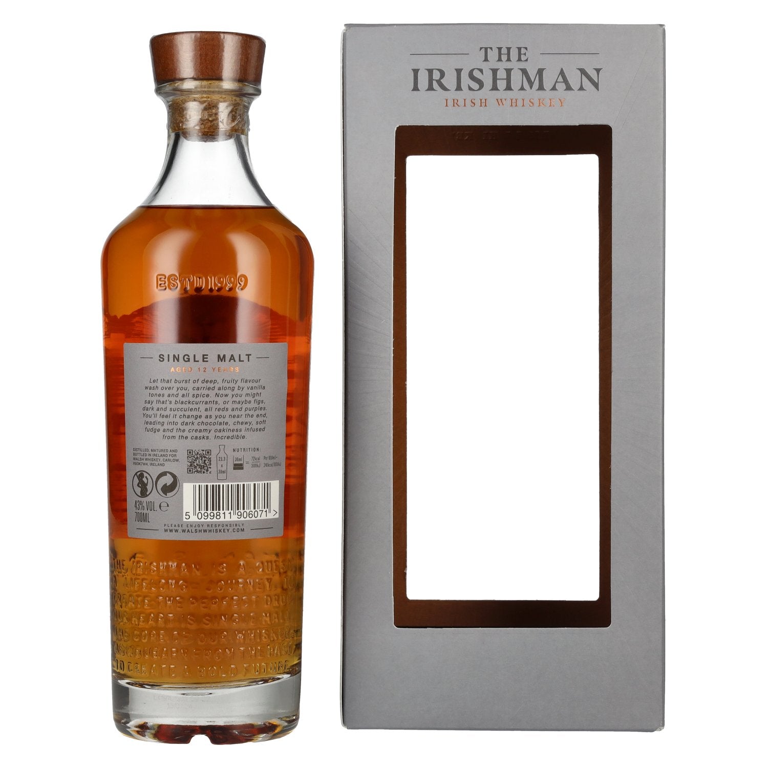 The Irishman 12 Years Old Single Malt Irish Whiskey 43% Vol. 0,7l in geschenkverpakking