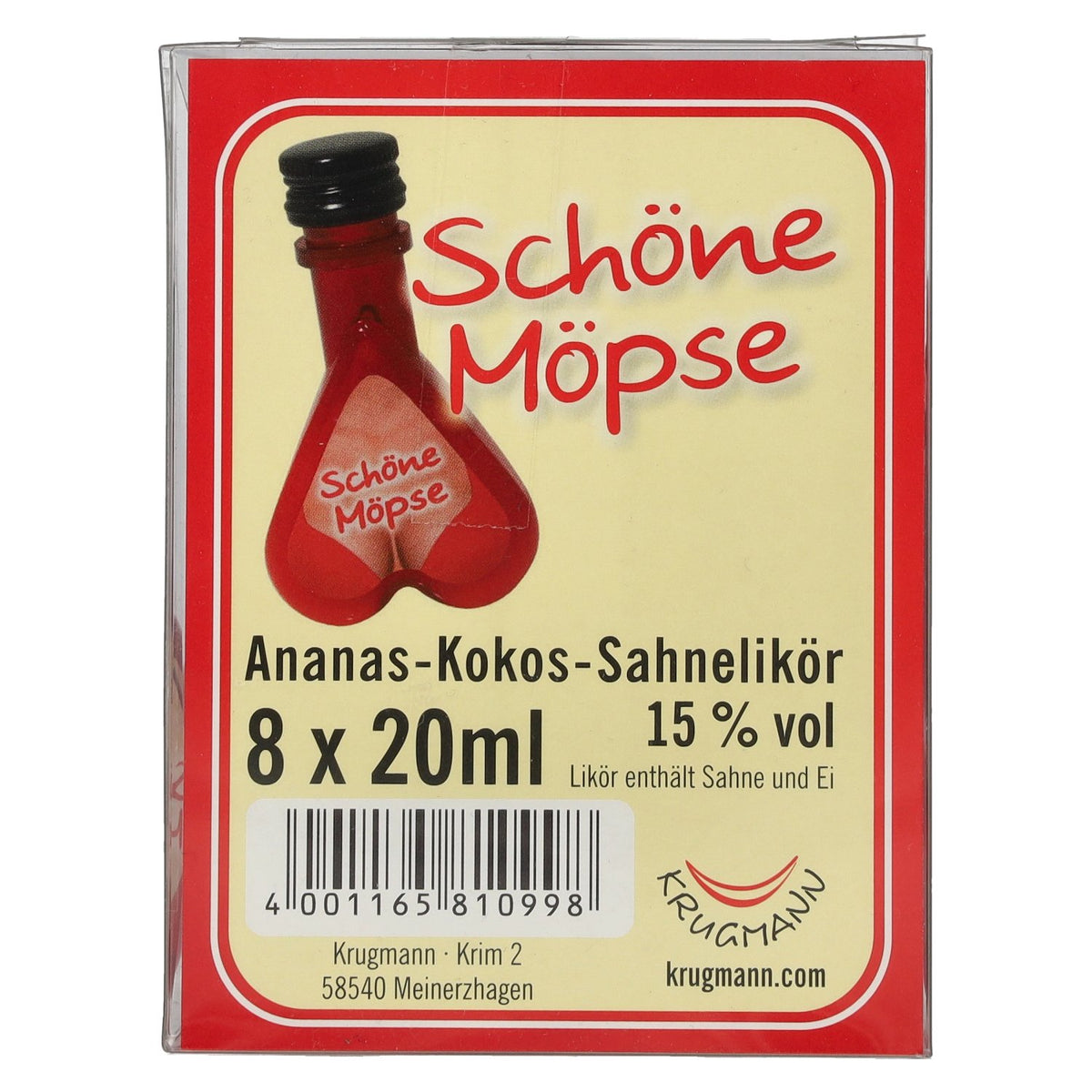 Schöne Möpse Ananas-Kokos-roomlikeur 15% vol. 8x0,02 l PET