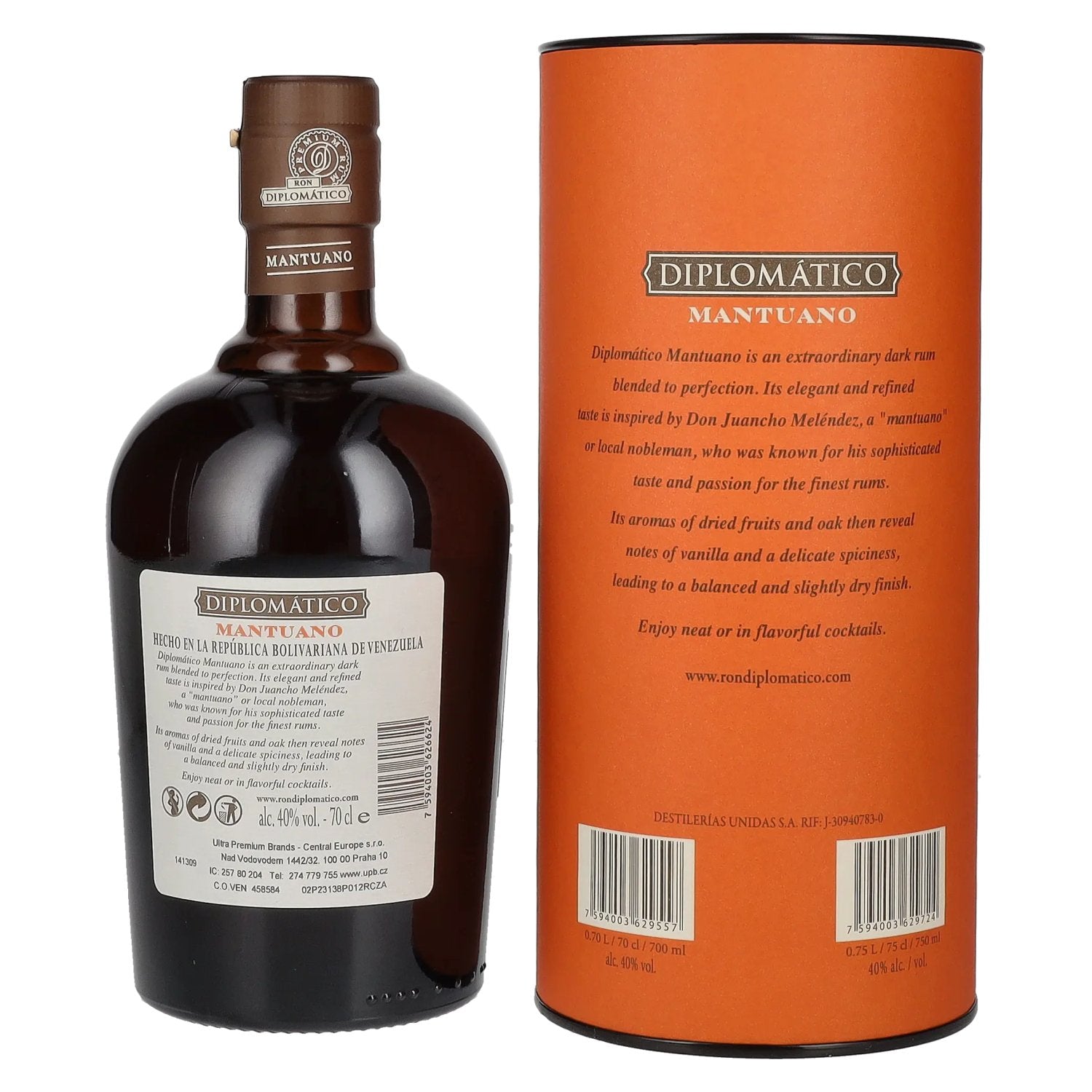 Diplomático Mantuano Ron Extra Añejo 40% Vol. 0,7l in Geschenkbox