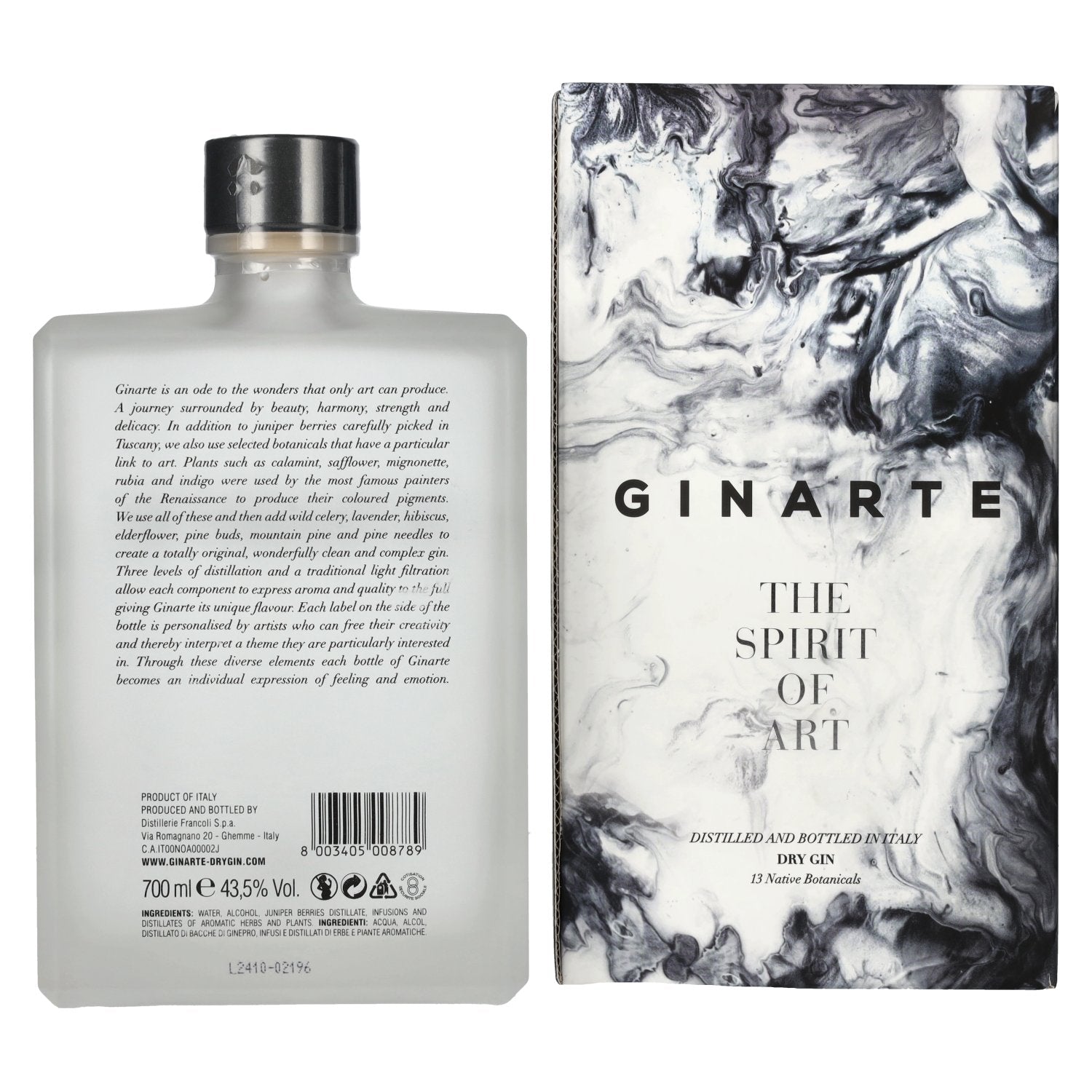 Ginarte Dry Gin The Spirit Of Art 43,5% Vol. 0,7l in geschenkverpakking
