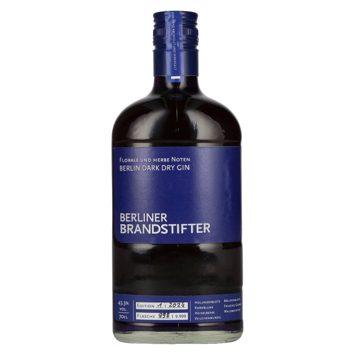 Berliner Brandstifter Berlin DARK Dry Gin Editie 1. 2024 43,3% vol. 0,7 l