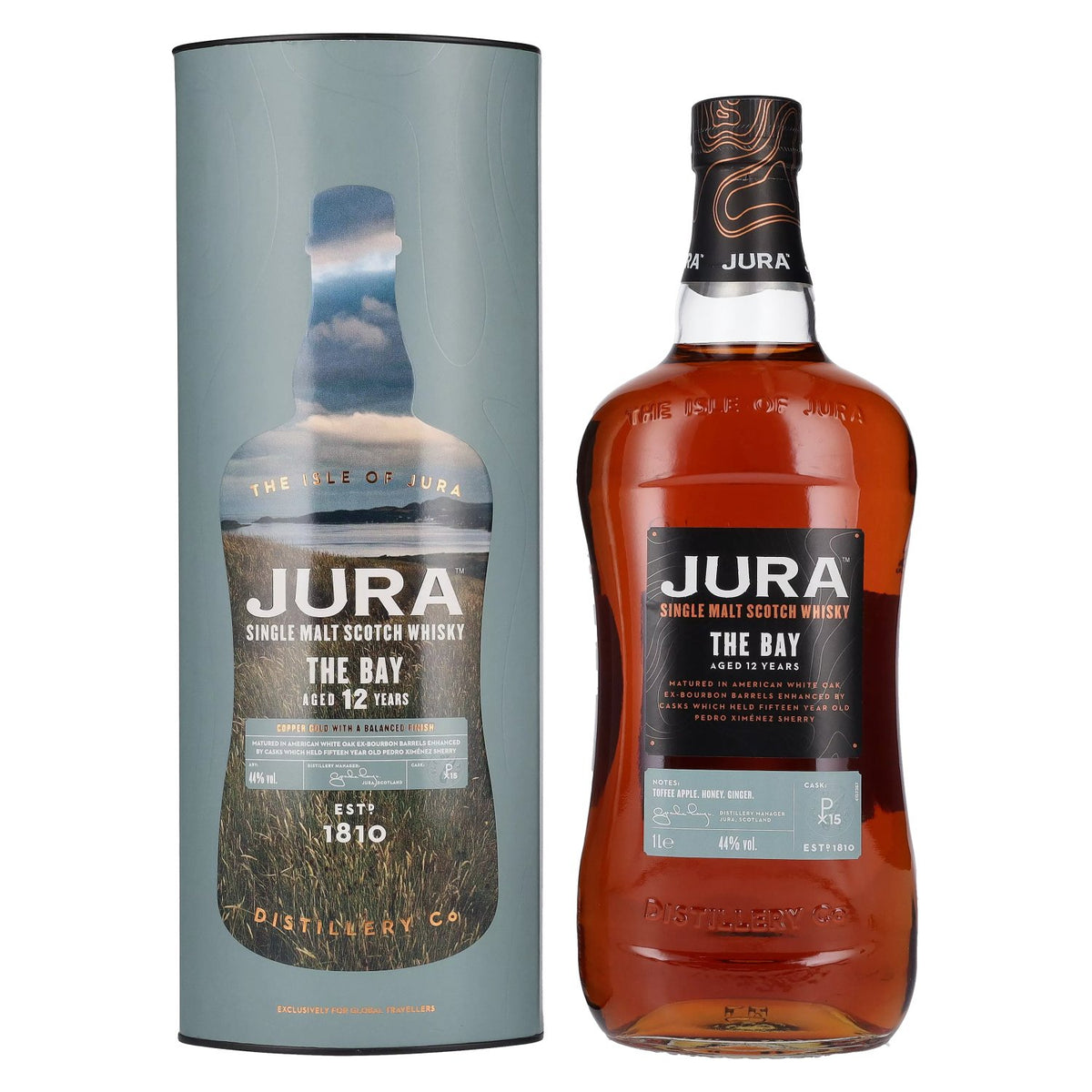 Jura THE BAY 12 Years Old Single Malt Scotch Whisky 44% ABV 1 litre in a gift box