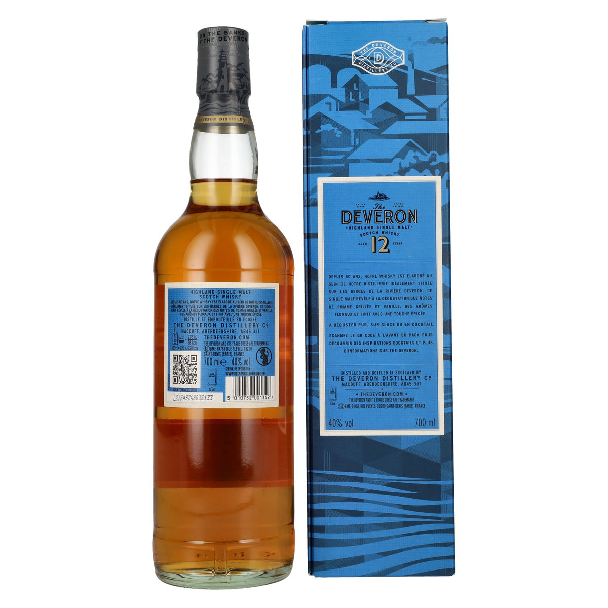 The Deveron 12 ans d'âge, single malt des Highlands, 40 % vol., 0,7 l, dans un coffret cadeau
