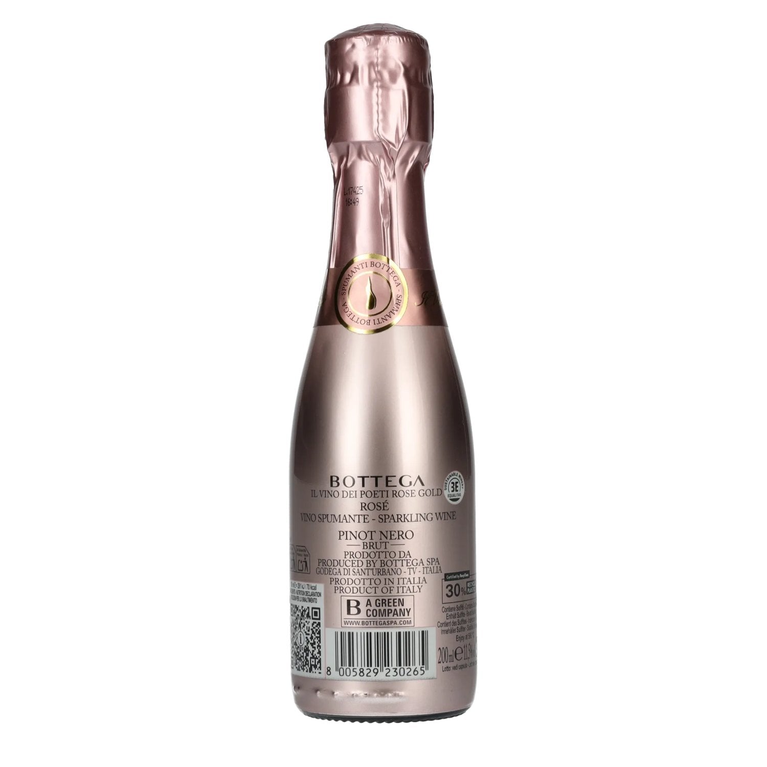 Bottega ROSE GOLD Vino Spumante Brut 11,5% Vol. 0,2l